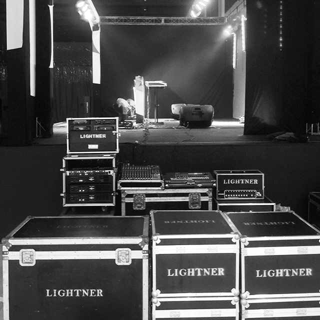 Estrutura profissional da Lightner para eventos